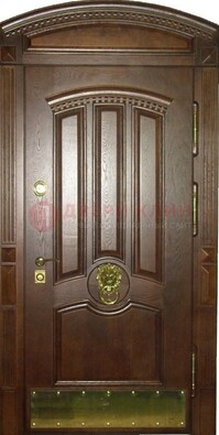 Хорошая стальная арочная дверь с декоративным элементом ДА-23 в Ступино