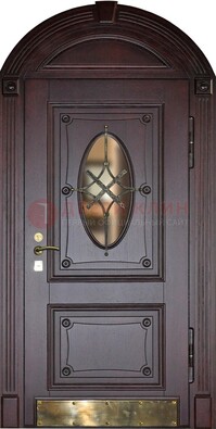 Арочная металлическая дверь с виноритом ДА-38 в Ступино