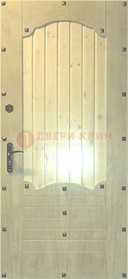 Белая железная дверь с евровагонкой ДЕ-9 в Ступино