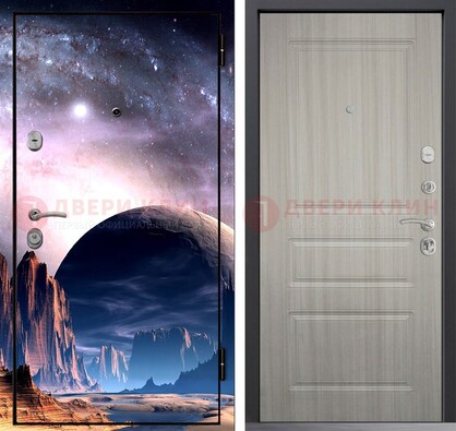 Железная дверь с фотопечатью космоса и планеты ДФ-50 в Ступино