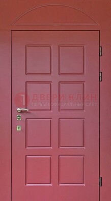 Красная стальная дверь с верхней фрамугой ДФГ-13 в Ступино