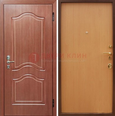 Входная дверь отделанная МДФ и ламинатом внутри ДМ-159 в Ступино