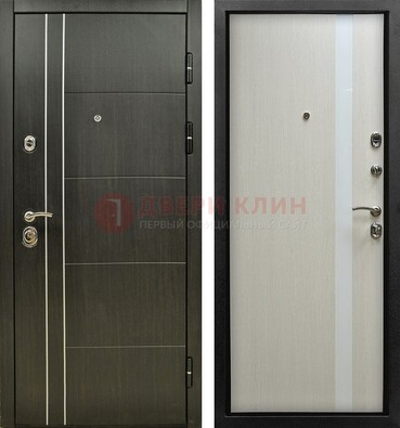 Морозостойкая темная металлическая дверь с МДФ ДМ-164 в Ступино