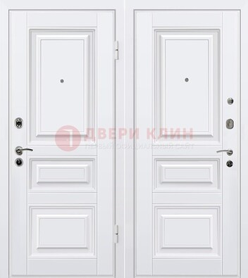 Белая металлическая дверь с МДФ ДМ-179 в Ступино