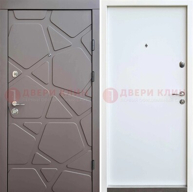 Серая входная дверь с филенчатой МДФ ДМ-216 в Ступино
