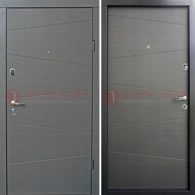 Темная стальная дверь с филенчатой МДФ ДМ-228 в Ступино