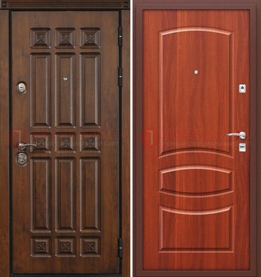 Темная металлическая дверь с МДФ и узором ДМ-364 в Ступино