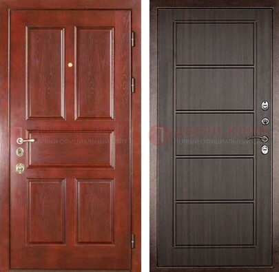 Красная металлическая дверь с МДФ в квартиру ДМ-387 в Ступино
