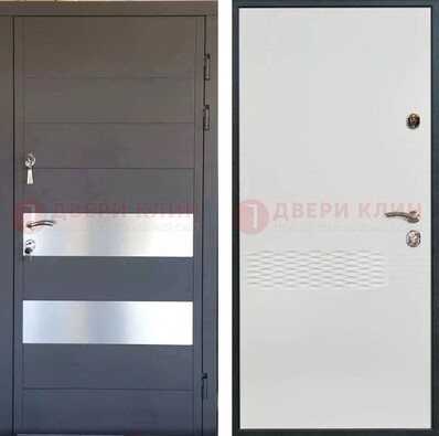 Металлическая дверь МДФ темная и светлая ДМ-420 в Ступино