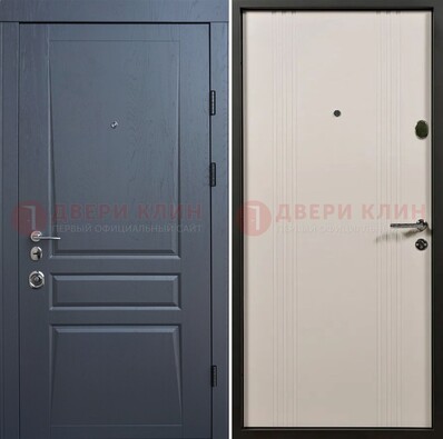 Темно-серая стальная дверь с МДФ хайтек ДМ-481 в Ступино