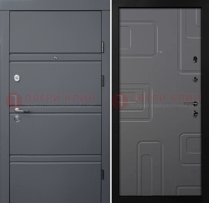 Серая металлическая дверь с МДФ в квартиру ДМ-485 в Курске