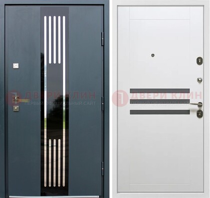 Темная квартирная дверь с разными МДФ ДМ-504 в Ступино