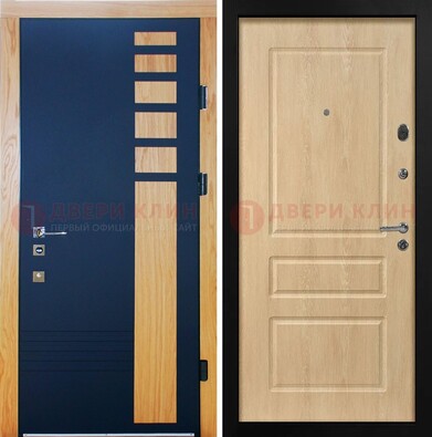 Двухцветная железная дверь с МДФ в квартиру ДМ-511 в Ступино