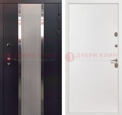 Темная металлическая дверь в квартиру МДФ с двух сторон ДМ-512 в Ступино