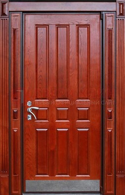 Красная входная дверь для улицы с МДФ ДМ-532 в Ступино