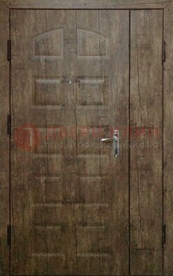 Коричневая тамбурная двухстворчатая дверь с МДФ ДМ-539 в Ступино