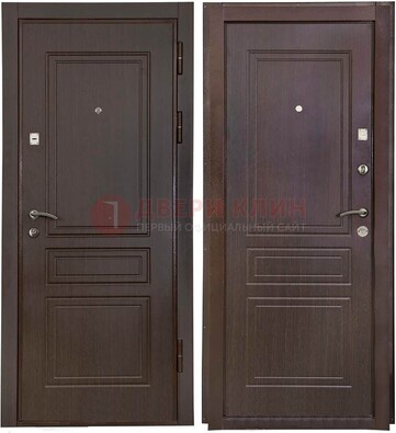 Антивандальная коричневая железная дверь с МДФ ДМ-61 в Ступино
