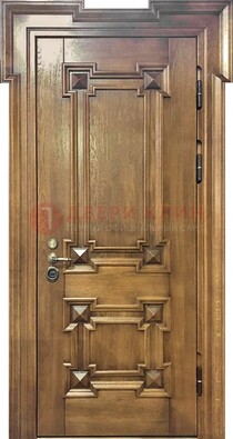 Филенчатая железная дверь с массивом дуба ДМД-56 в Ступино