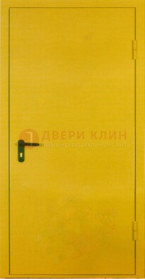 Желтая железная дверь с нитроэмалью ДН-5 в Ступино