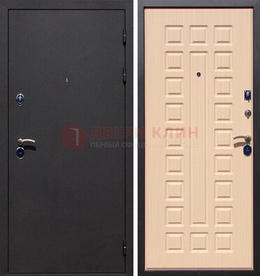 Черная стальная дверь с порошковым окрасом МДФ внутри ДП-102 в Ступино