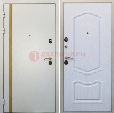 Белая входная дверь с порошковым напылением ДП-136 в Ступино