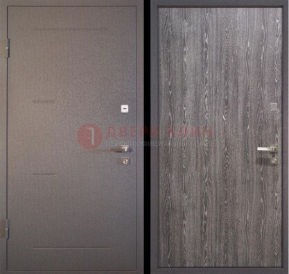 Серая металлическая дверь с порошковым напылением ДП-148 в Ступино