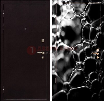 Черная стальная дверь с порошковым окрасом с фотопечатью ДП-158 в Ступино
