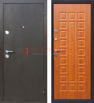 Коричневая стальная дверь с порошковым напылением ДП-202 в Ступино