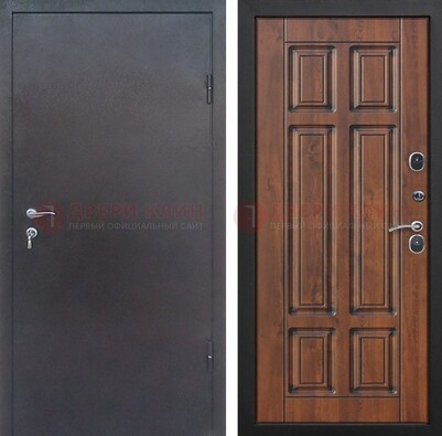 Темная входная дверь с порошковым покрытием с МДФ панелью ДП-235 в Ступино