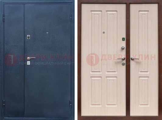 Двустворчатая стальная дверь с порошковым напылением и МДФ ДП-239 в Ступино