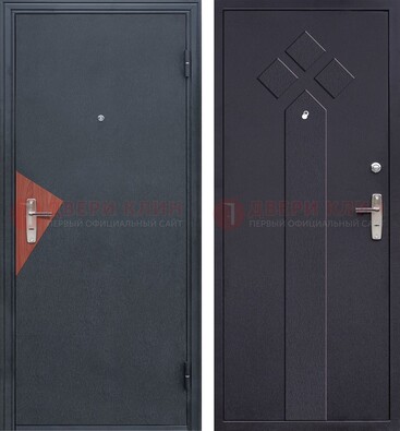 Черная входная дверь с порошковым напылением и узором внутри ДП-241 в Ступино