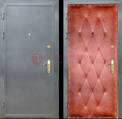 Серая стальная дверь с порошковым покрытием ДП-25 в Ступино