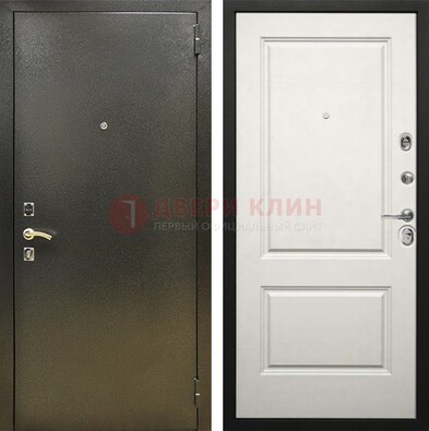 Металлическая темная дверь с порошковым напылением и классической МДФ ДП-298 в Ступино
