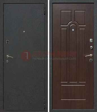 Черная металлическая дверь с порошковым окрасом ДП-47 в Ступино