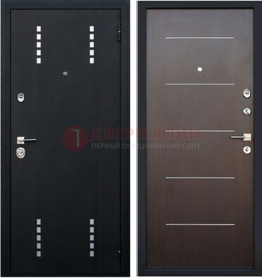 Черная металлическая дверь с порошковым окрасом ДП-62 в Ступино