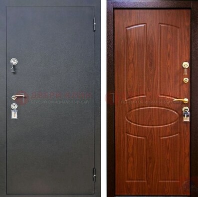 Темная металлическая дверь с порошковым напылением ДП-77 в Ступино