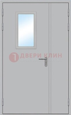 Белая входная техническая дверь со стеклянной вставкой ДПП-10 в Перми