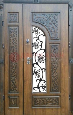Морозостойкая металлическая парадная дверь ДПР-12 в Ступино