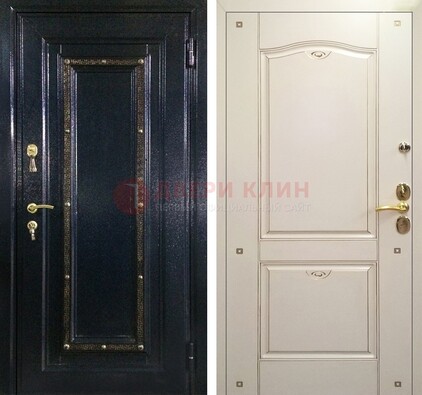Парадная дверь с золотистым декором ДПР-3 в квартиру в Ступино