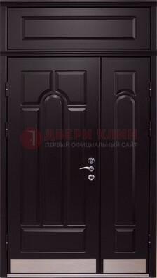 Парадная дверь с металлическими вставками ДПР-47 и фрамугой в Ступино