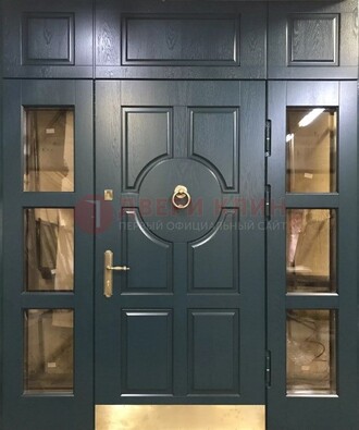 Стальная парадная дверь ДПР-64 со стеклопакетом в Ступино