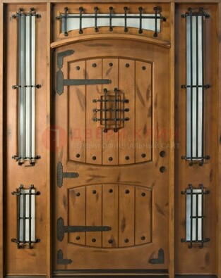 Парадная дверь с коваными элементами ДПР-68 в коттедж в Ступино