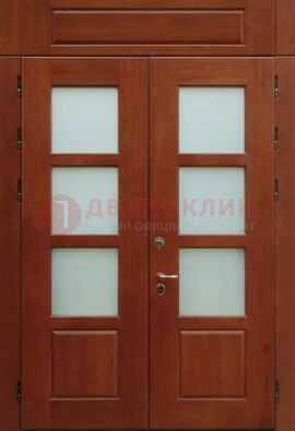 Металлическая парадная дверь со стеклом ДПР-69 для загородного дома в Ступино