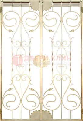 Золотая железная решетчатая дверь ДР-1 в Ступино