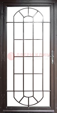 Темная металлическая решетчатая дверь ДР-22 в Ступино
