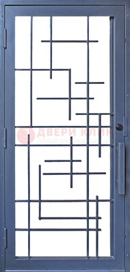 Современная железная решетчатая дверь синяя ДР-31 в Ступино