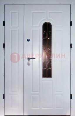 Входная дверь Винорит со стеклом в белом цвете ДСК-277 в Ступино