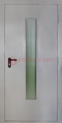 Белая металлическая противопожарная дверь со стеклянной вставкой ДТ-2 в Ступино