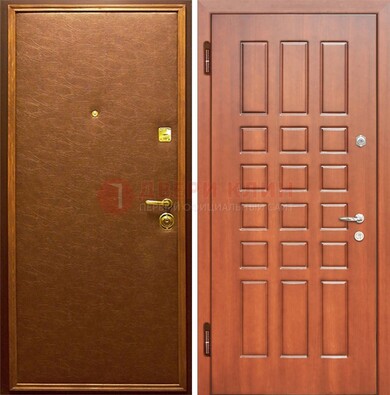 Коричневая входная дверь с винилискожей ДВ-16 в Ступино
