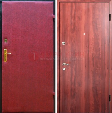 Красная входная дверь с винилискожей ДВ-30 в Ступино